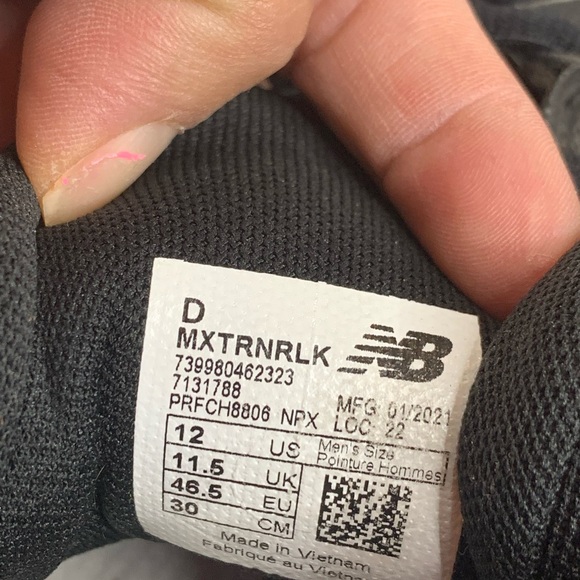 New Balance  Dynasoft Training Shoes Black Gum MXTRNRLK Men\'s Size 12.EUC main image 13